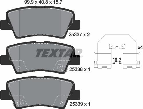 Textar 2533701 - Тормозные колодки, дисковые, комплект autodif.ru