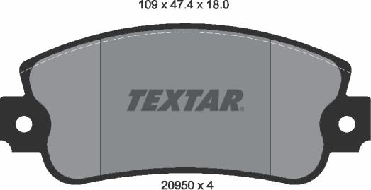 Textar 2095005 - Тормозные колодки, дисковые, комплект autodif.ru
