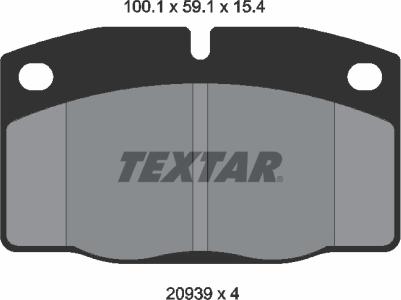 Textar 2093903 - Тормозные колодки, дисковые, комплект autodif.ru