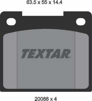 Textar 2008802 - Тормозные колодки, дисковые, комплект autodif.ru