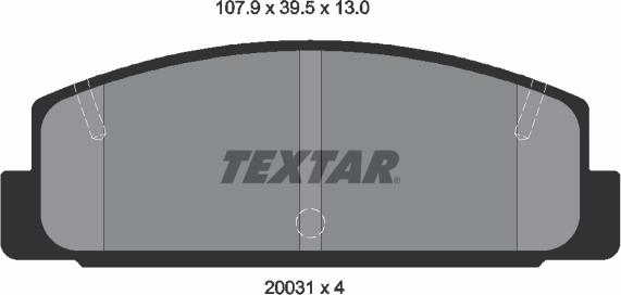 Textar 2003101 - Тормозные колодки, дисковые, комплект autodif.ru