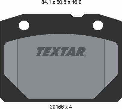 Textar 2016603 - Тормозные колодки, дисковые, комплект autodif.ru