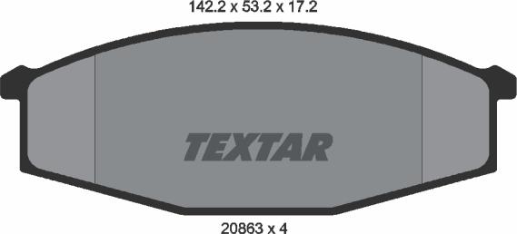 Textar 2086301 - Тормозные колодки, дисковые, комплект autodif.ru