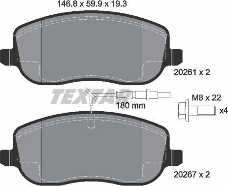 Textar 89008800 - Дисковый тормозной механизм, комплект autodif.ru