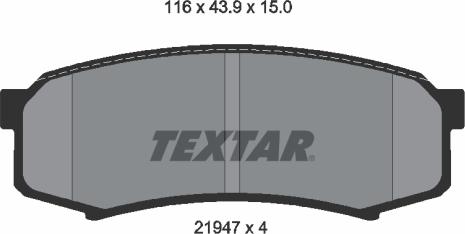 Textar 2194701 - Тормозные колодки, дисковые, комплект autodif.ru