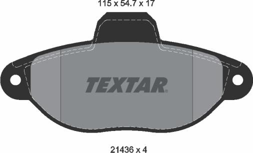 Textar 2143602 - Тормозные колодки, дисковые, комплект autodif.ru