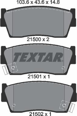 Textar 2150001 - Тормозные колодки, дисковые, комплект autodif.ru