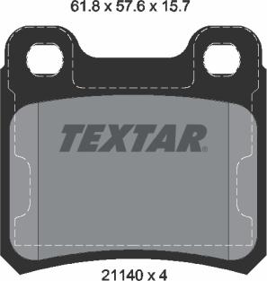 Textar 2114001 - Тормозные колодки, дисковые, комплект autodif.ru