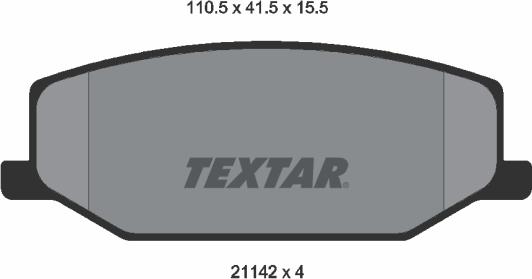 Textar 2114202 - Тормозные колодки, дисковые, комплект autodif.ru