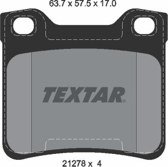 Textar 2127803 - Тормозные колодки, дисковые, комплект autodif.ru
