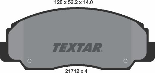 Textar 2171201 - Тормозные колодки, дисковые, комплект autodif.ru