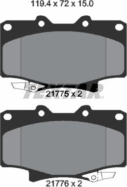 Textar 2177501 - Тормозные колодки, дисковые, комплект autodif.ru