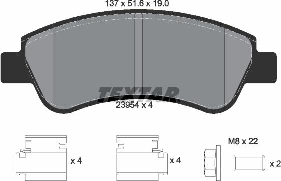 Textar 2395401 - Колодки тормозные передние с противошумной пластиной Q+ autodif.ru