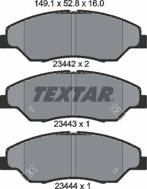 Textar 2344201 - Тормозные колодки, дисковые, комплект autodif.ru