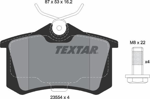 Textar 2355406 - Тормозные колодки, дисковые, комплект autodif.ru