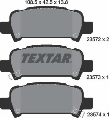 Textar 2357202 - Тормозные колодки, дисковые, комплект autodif.ru