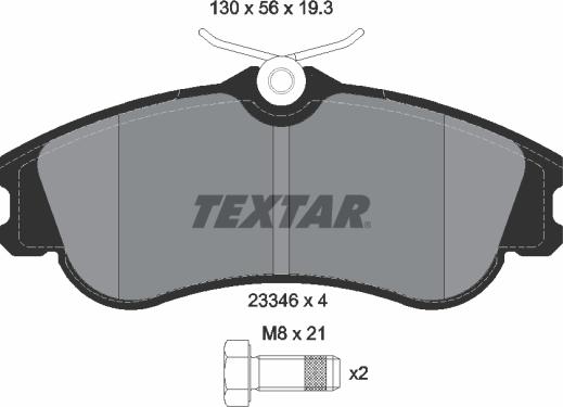 Textar 2334602 - Тормозные колодки, дисковые, комплект autodif.ru