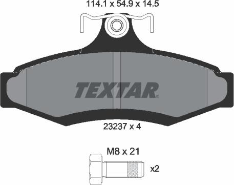 Textar 2323701 - Тормозные колодки, дисковые, комплект autodif.ru