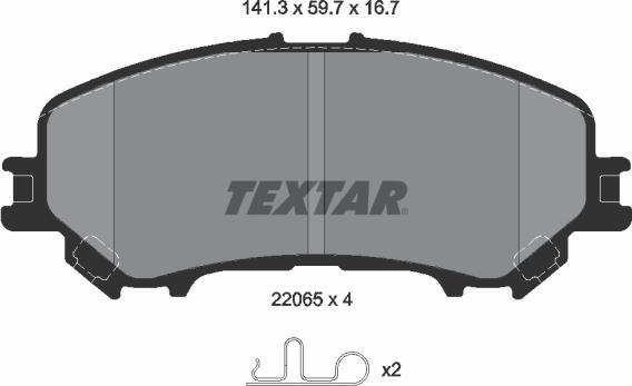 Textar 2206503 - 2206503 колодки дисковые передние!\ Nissan X-Trail 1.6/2.0/1.6dCi 13> autodif.ru