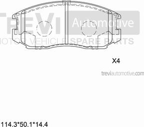 Trevi Automotive PF1574 - Тормозные колодки, дисковые, комплект autodif.ru