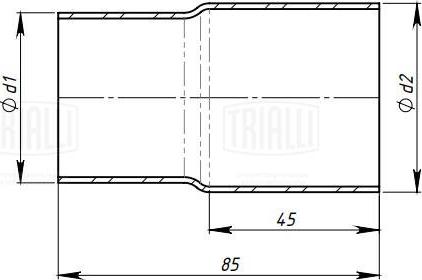 Trialli EPC 4550 - Соединитель труб глушителя 45/50 L=85 универсальный (алюм. сталь) (EPC 4550) autodif.ru