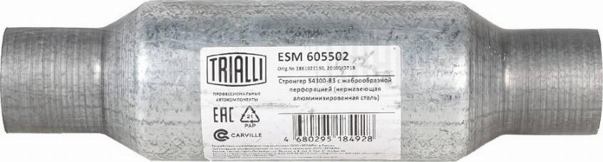 Trialli ESM 605502 - Средний глушитель выхлопных газов, универсальный autodif.ru