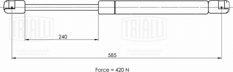 Trialli GS 1007 - Упор газовый (амортизатор) для а/м Ford Focus II (05-) универс. (крышки багажника) (GS 1007) autodif.ru