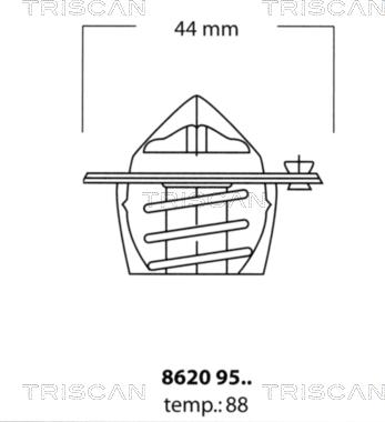 Triscan 8620 9588 - Термостат охлаждающей жидкости / корпус autodif.ru