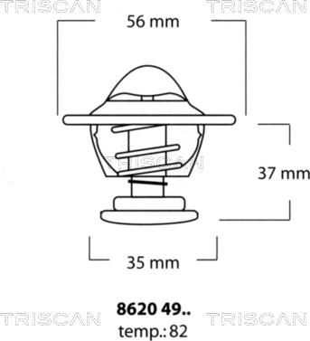 Triscan 8620 4982 - Термостат охлаждающей жидкости / корпус autodif.ru