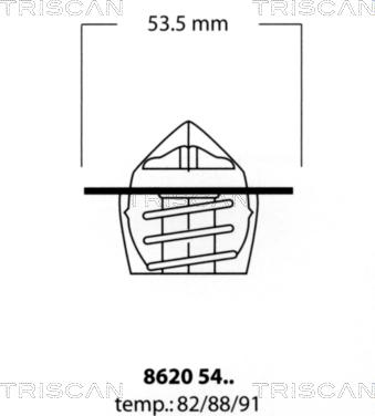 Triscan 8620 5488 - Термостат охлаждающей жидкости / корпус autodif.ru