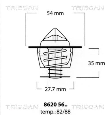 Triscan 8620 5682 - Термостат охлаждающей жидкости / корпус autodif.ru