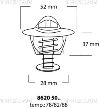 Triscan 8620 5078 - Термостат охлаждающей жидкости / корпус autodif.ru