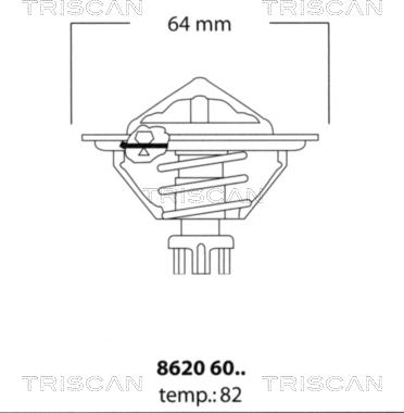 Triscan 8620 6082 - Термостат охлаждающей жидкости / корпус autodif.ru