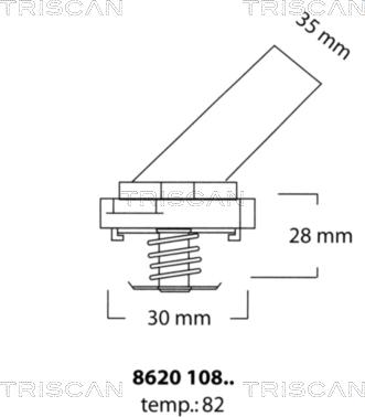 Triscan 8620 10882 - Термостат охлаждающей жидкости / корпус autodif.ru