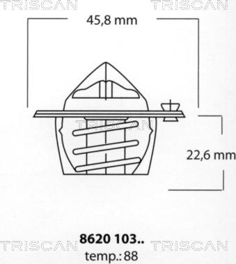 Triscan 8620 10388 - Термостат охлаждающей жидкости / корпус autodif.ru