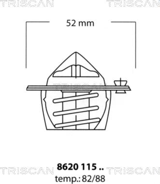 Triscan 8620 11582 - Термостат охлаждающей жидкости / корпус autodif.ru