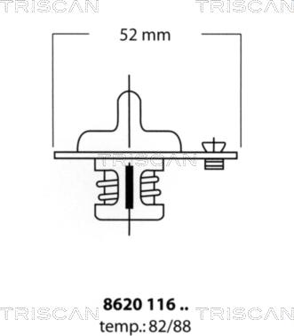 Triscan 8620 11682 - Термостат охлаждающей жидкости / корпус autodif.ru