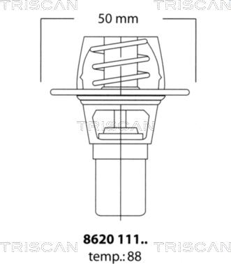 Triscan 8620 11191 - Термостат охлаждающей жидкости / корпус autodif.ru