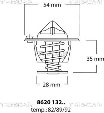 Triscan 8620 13282 - Термостат охлаждающей жидкости / корпус autodif.ru
