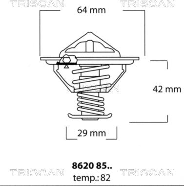 Triscan 8620 8582 - Термостат охлаждающей жидкости / корпус autodif.ru