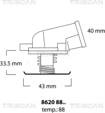 Triscan 8620 8888 - Термостат охлаждающей жидкости / корпус autodif.ru