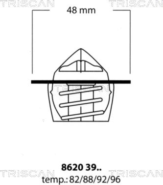 Triscan 8620 3988 - Термостат охлаждающей жидкости / корпус autodif.ru