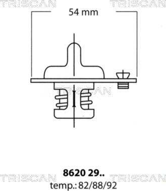 Triscan 8620 2992 - Термостат охлаждающей жидкости / корпус autodif.ru