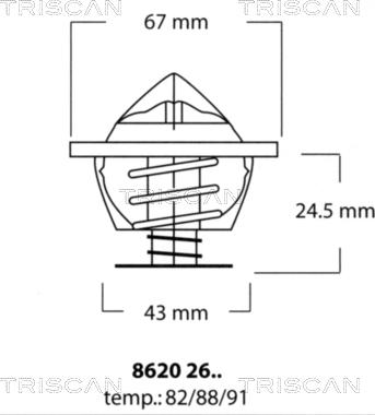 Triscan 8620 2682 - Термостат охлаждающей жидкости / корпус autodif.ru