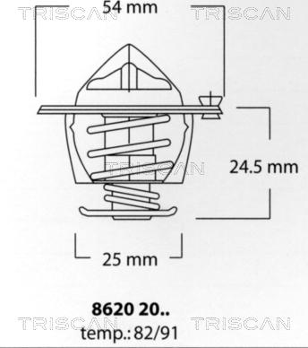 Triscan 8620 2091 - Термостат охлаждающей жидкости / корпус autodif.ru