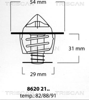 Triscan 8620 2188 - Термостат охлаждающей жидкости / корпус autodif.ru