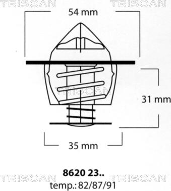 Triscan 8620 2387 - Термостат охлаждающей жидкости / корпус autodif.ru