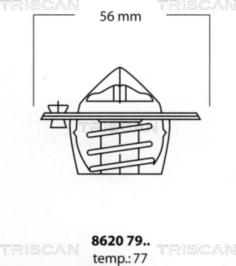 Triscan 8620 7977 - Термостат охлаждающей жидкости / корпус autodif.ru