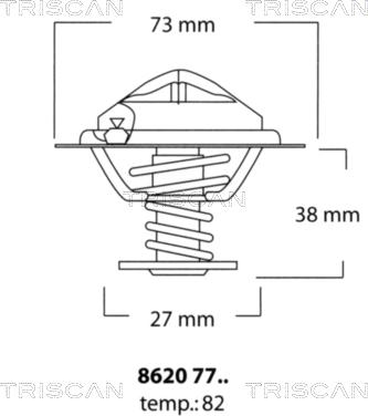 Triscan 8620 7782 - Термостат охлаждающей жидкости / корпус autodif.ru