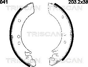 Triscan 8100 13501 - Комплект тормозных колодок, барабанные autodif.ru